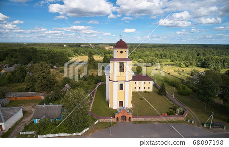 Orthodox church on forest background Orthodox church on forest background 68097198