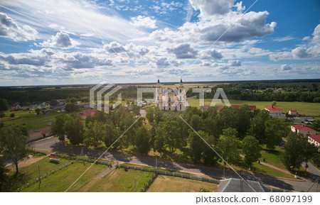 Orthodox cathedral in small town Orthodox cathedral in small town 68097199