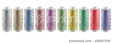 group of multicoloured reel of thread group of multicoloured reel of thread 68097506