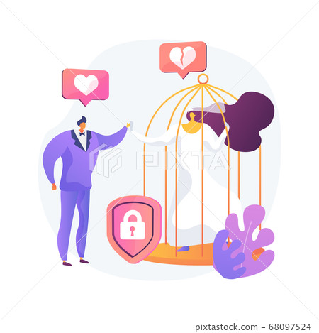Forced marriage abstract concept vector illustration. 68097524