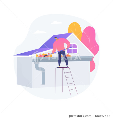 Gutter cleaning abstract concept vector illustration. Gutter cleaning abstract concept vector illustration. 68097542