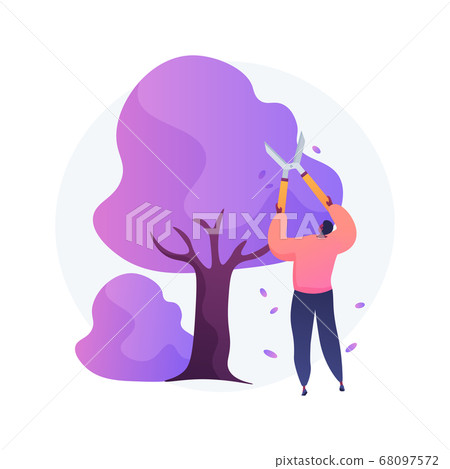 Cutting trees and shrubs abstract concept vector illustration. 68097572