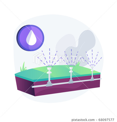 Lawn watering system abstract concept vector illustration. Lawn watering system abstract concept vector illustration. 68097577