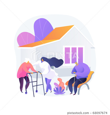 Nursing home abstract concept vector illustration. 68097674