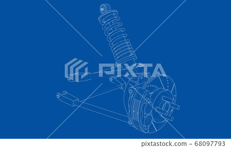 Car suspension with shock absorber Car suspension with shock absorber 68097793