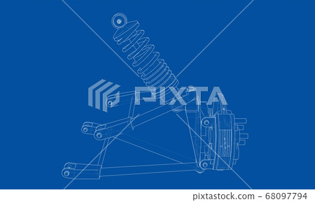 Car suspension with shock absorber Car suspension with shock absorber 68097794