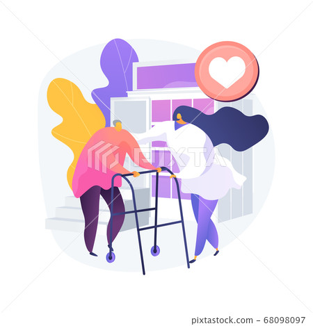 Care for the elderly abstract concept vector illustration. Care for the elderly abstract concept vector illustration. 68098097