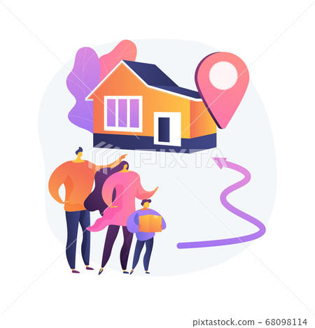 Resettlement of persons abstract concept vector illustration. 68098114