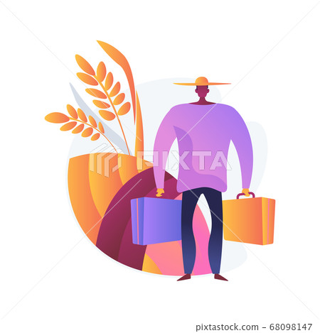 Rural migration abstract concept vector illustration. 68098147