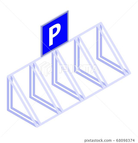 Bicycle parking icon, isometric style Bicycle parking icon, isometric style 68098374