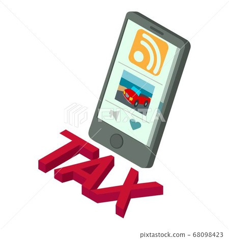 Tax online icon, isometric style 68098423