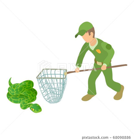 Catching snake icon, isometric style Catching snake icon, isometric style 68098886