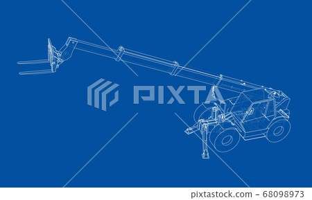 Forklift concept. 3d illustration Forklift concept. 3d illustration 68098973