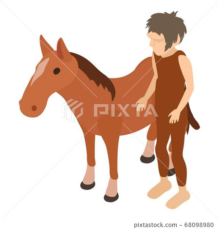 Hoss domestication icon, isometric style Hoss domestication icon, isometric style 68098980
