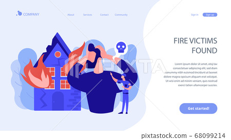 Fire consequences concept landing page. 68099214