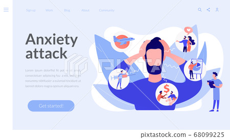 Anxiety concept landing page Anxiety concept landing page 68099225