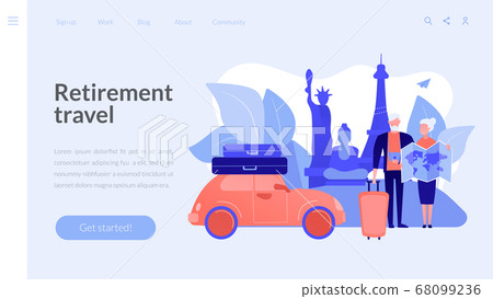 Retirement travel concept landing page Retirement travel concept landing page 68099236