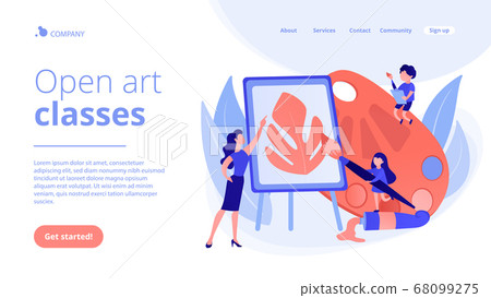Art studio concept landing page. Art studio concept landing page. 68099275