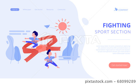 Karate camp concept landing page. 68099289