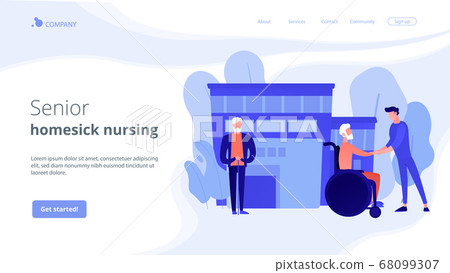 Elderly care concept landing page Elderly care concept landing page 68099307