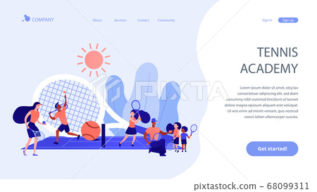 Tennis camp concept landing page. Tennis camp concept landing page. 68099311