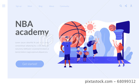 Basketball camp concept landing page. Basketball camp concept landing page. 68099312