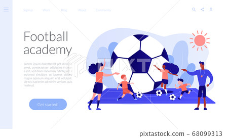 Soccer camp concept landing page. Soccer camp concept landing page. 68099313