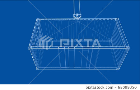 Cargo container. Wire-frame style 68099350