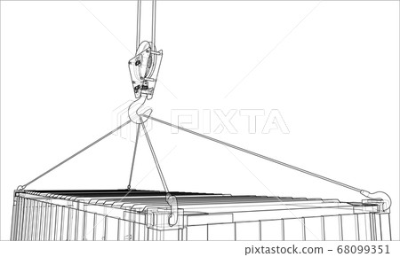 Cargo container. Wire-frame style 68099351