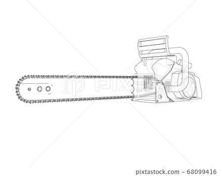 Chain saw. 3d illustration 68099416
