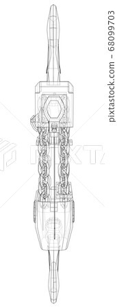 Pneumatic Wire Rope Winch concept outline. Vector 68099703