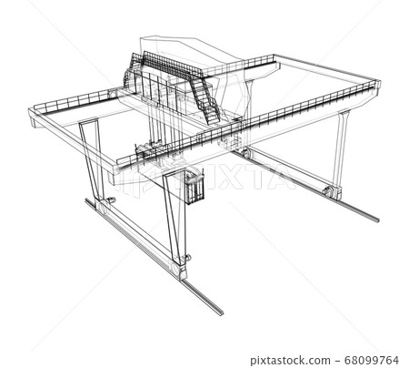 Rail-mounted gantry container crane outline 68099764