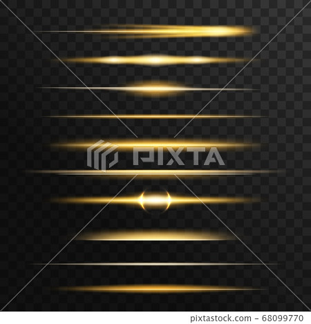 Golden and yellow light flashes, glow vector lines Golden and yellow light flashes, glow vector lines 68099770
