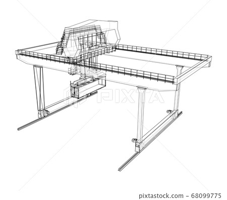 Rail-mounted gantry container crane outline 68099775
