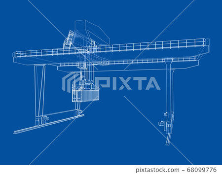 Rail-mounted gantry container crane outline Rail-mounted gantry container crane outline 68099776