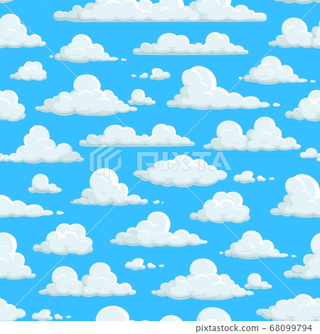 Cloudy sky seamless pattern, clouds background - Stock Illustration ...