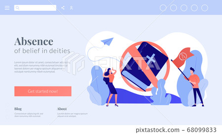 Atheistic world view concept landing page. 68099833