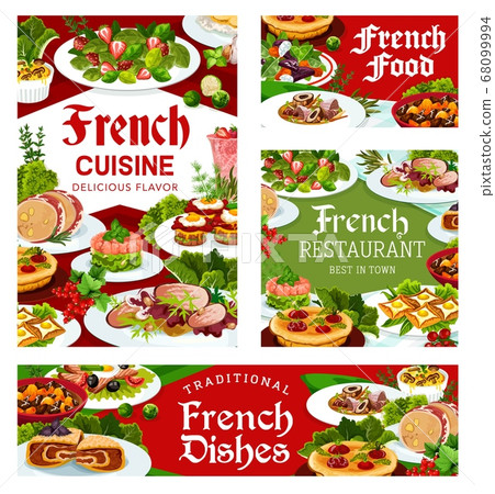 France cuisine vector French meals, dishes posters 68099994