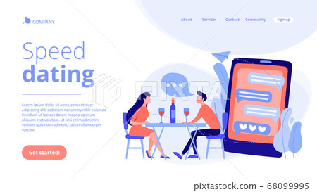 Blind date concept landing page. Blind date concept landing page. 68099995