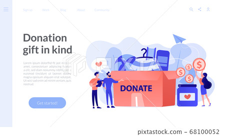 Donation concept landing page. Donation concept landing page. 68100052