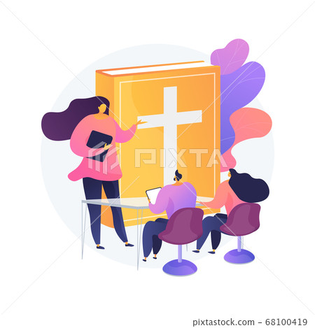 Theological lectures abstract concept vector illustration. 68100419