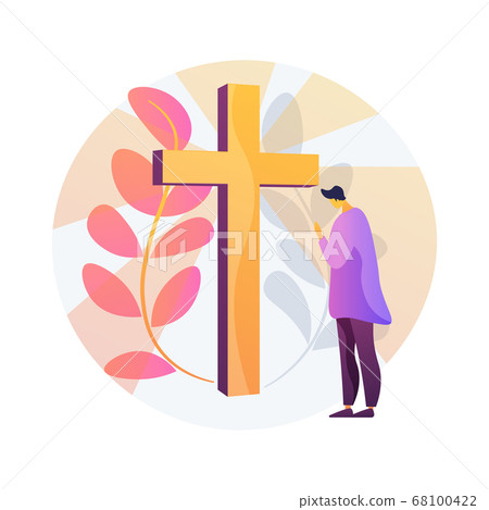 Christian event abstract concept vector illustration. 68100422