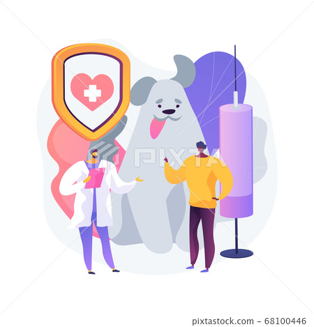 Rabies and your pet abstract concept vector illustration. 68100446