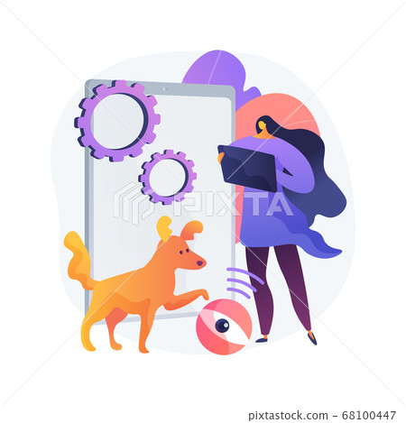 Robotic pet sitters abstract concept vector illustration. Robotic pet sitters abstract concept vector illustration. 68100447