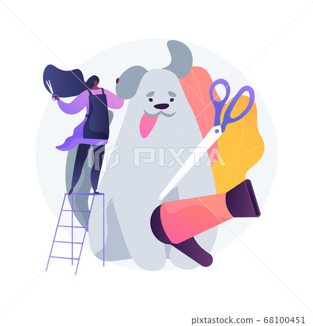 Grooming salon abstract concept vector illustration. 68100451