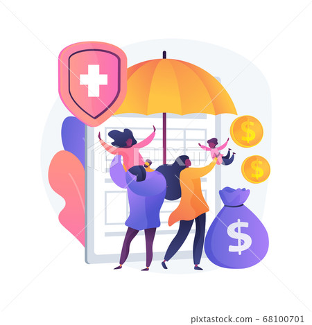 Family benefit abstract concept vector illustration. 68100701