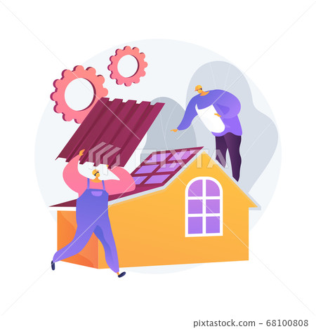 Roofing services abstract concept vector illustration. 68100808