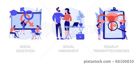 Sexual behavior abstract concept vector illustrations. 68100810