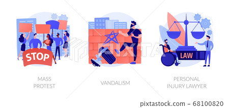 Riots outrage abstract concept vector illustrations. Riots outrage abstract concept vector illustrations. 68100820
