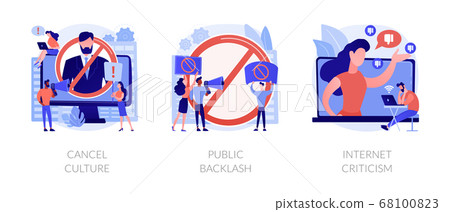 Social media behavior abstract concept vector illustrations. 68100823